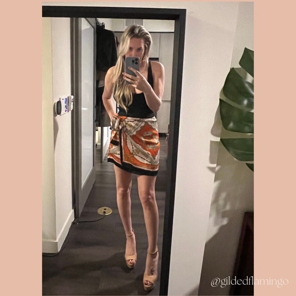 Scarf Print Wrap Skirt - Picture 6 of 10